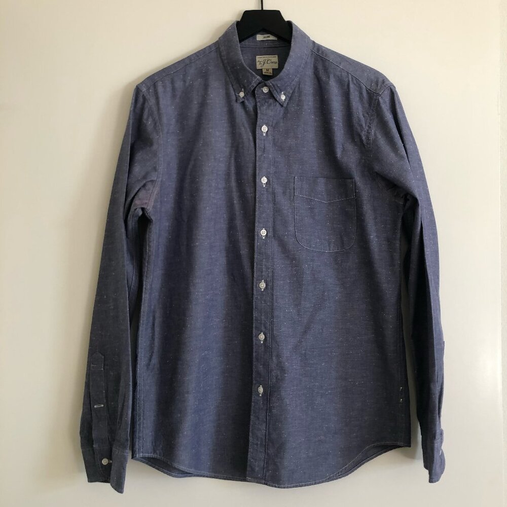 J. Crew Speckled Chambray Shirt, Medium, Slim